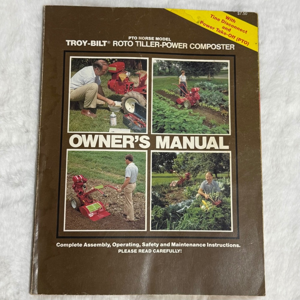 1985 Troy-Bilt Roto Tiller Power Composter PTO Horse Model Owner's Manual MNL-34